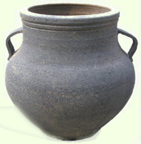 Old stone pot ibis jar